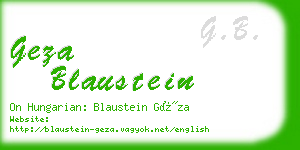 geza blaustein business card